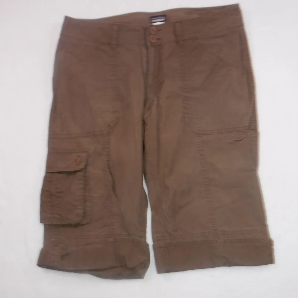 Patagonia Water Girl Brown Organic Cotton Cargo Shorts Womens 6 Hiking Utility‎
